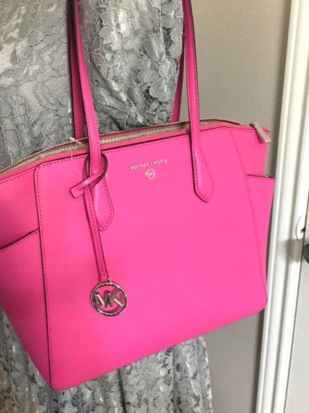 Michael Kors Cerise Pink Leather Shoulder Bag - Last One New